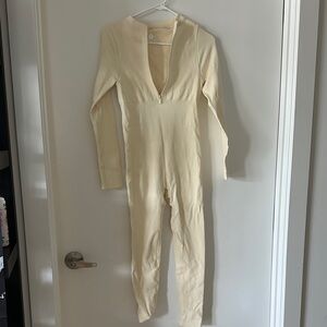 Cream Long Sleeve Jumpsuit